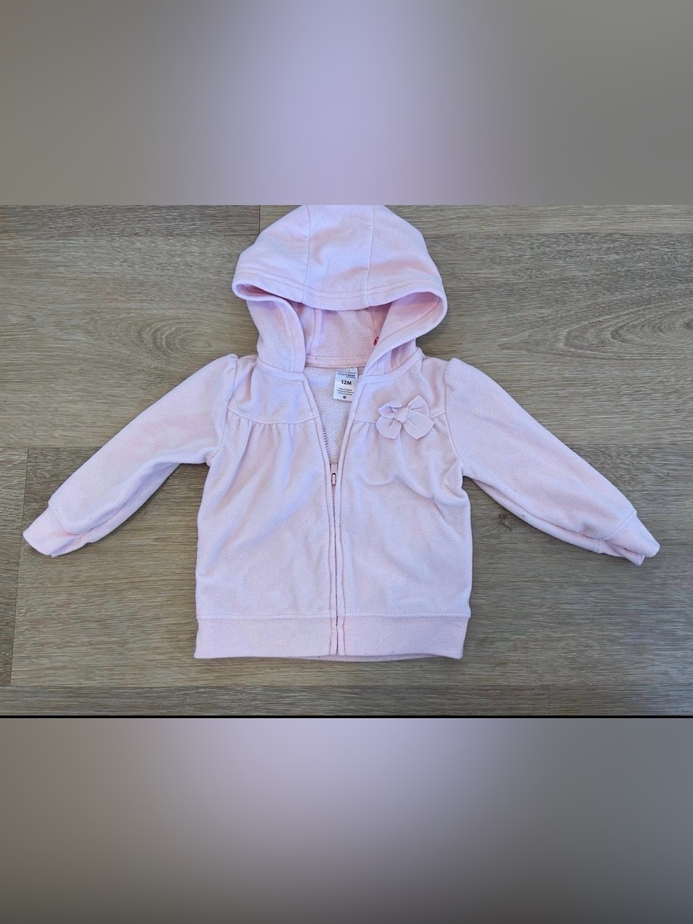 Simple Joys by Carter’s Pink Bow Zip-Up Hoodie 12M